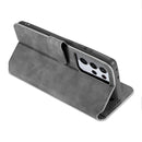 For Samsung Galaxy S21 Ultra 5G DG.MING Retro Oil Side Horizontal Flip Case with Holder & Card Slots & Wallet(Grey)
