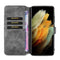 For Samsung Galaxy S21 Ultra 5G DG.MING Retro Oil Side Horizontal Flip Case with Holder & Card Slots & Wallet(Grey)