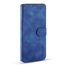 For Samsung Galaxy S21 Ultra 5G DG.MING Retro Oil Side Horizontal Flip Case with Holder & Card Slots & Wallet(Blue)