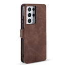 For Samsung Galaxy S21 Ultra 5G DG.MING Retro Oil Side Horizontal Flip Case with Holder & Card Slots & Wallet(Coffee)