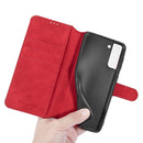 For Samsung Galaxy S21 5G DG.MING Retro Oil Side Horizontal Flip Case with Holder & Card Slots & Wallet(Red)