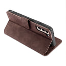 For Samsung Galaxy S21 5G DG.MING Retro Oil Side Horizontal Flip Case with Holder & Card Slots & Wallet(Coffee)