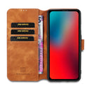 For iPhone 12 / 12 Pro DG.MING Retro Oil Side Horizontal Flip Case with Holder & Card Slots & Wallet(Brown)