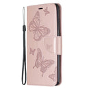 For Xiaomi Redmi Note 8 Pro Two Butterflies Embossing Pattern Horizontal Flip Leather Case with Holder & Card Slot & Wallet & Lanyard(Gold)
