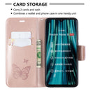 For Xiaomi Redmi Note 8 Pro Two Butterflies Embossing Pattern Horizontal Flip Leather Case with Holder & Card Slot & Wallet & Lanyard(Gold)