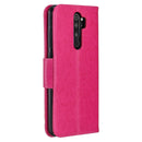 For Xiaomi Redmi Note 8 Pro Two Butterflies Embossing Pattern Horizontal Flip Leather Case with Holder & Card Slot & Wallet & Lanyard(Rose Red)