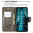 For Xiaomi Redmi Note 8 Pro Two Butterflies Embossing Pattern Horizontal Flip Leather Case with Holder & Card Slot & Wallet & Lanyard(Grey)