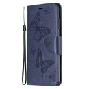 For Xiaomi Redmi Note 8 Pro Two Butterflies Embossing Pattern Horizontal Flip Leather Case with Holder & Card Slot & Wallet & Lanyard(Dark Blue)