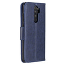 For Xiaomi Redmi Note 8 Pro Two Butterflies Embossing Pattern Horizontal Flip Leather Case with Holder & Card Slot & Wallet & Lanyard(Dark Blue)