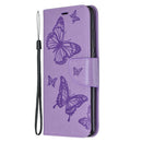 For Xiaomi Redmi Note 8 Pro Two Butterflies Embossing Pattern Horizontal Flip Leather Case with Holder & Card Slot & Wallet & Lanyard(Purple)