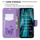 For Xiaomi Redmi Note 8 Pro Two Butterflies Embossing Pattern Horizontal Flip Leather Case with Holder & Card Slot & Wallet & Lanyard(Purple)