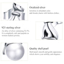 S925 Sterling Silver Cat Pearl Women Earrings