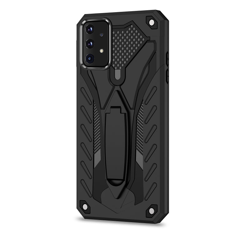 For Samsung Galaxy A52 5G / 4G Shockproof TPU + PC Protective Case with Holder(Black)