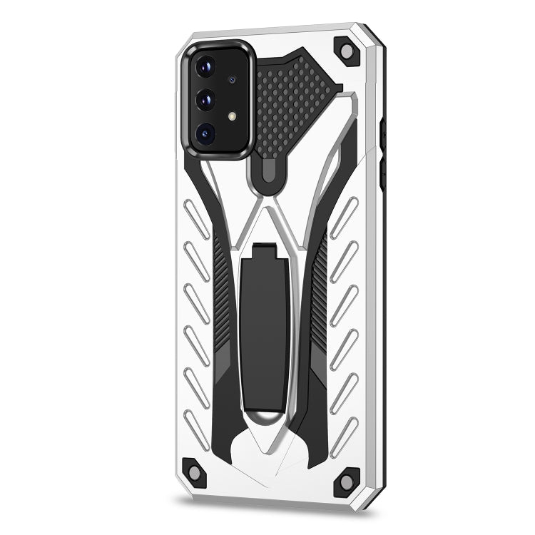 For Samsung Galaxy A52 5G / 4G Shockproof TPU + PC Protective Case with Holder(Silver)