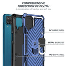For Samsung Galaxy A12 Cool Armor PC + TPU Shockproof Case with 360 Degree Rotation Ring Holder(Blue)