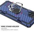 For Samsung Galaxy A12 Cool Armor PC + TPU Shockproof Case with 360 Degree Rotation Ring Holder(Blue)