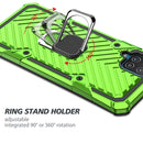 For Samsung Galaxy A12 Cool Armor PC + TPU Shockproof Case with 360 Degree Rotation Ring Holder(Green)
