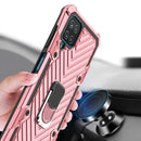 For Samsung Galaxy A12 Cool Armor PC + TPU Shockproof Case with 360 Degree Rotation Ring Holder(Rose Gold)