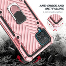 For Samsung Galaxy A12 Cool Armor PC + TPU Shockproof Case with 360 Degree Rotation Ring Holder(Rose Gold)