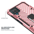 For Samsung Galaxy A12 Cool Armor PC + TPU Shockproof Case with 360 Degree Rotation Ring Holder(Rose Gold)