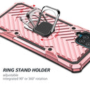For Samsung Galaxy A12 Cool Armor PC + TPU Shockproof Case with 360 Degree Rotation Ring Holder(Rose Gold)