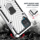 For Samsung Galaxy A12 Cool Armor PC + TPU Shockproof Case with 360 Degree Rotation Ring Holder(Silver)
