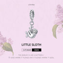 S925 Sterling Silver Cute Little Sloth Pendant DIY Bracelet Necklace Accessories