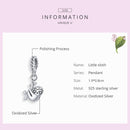 S925 Sterling Silver Cute Little Sloth Pendant DIY Bracelet Necklace Accessories
