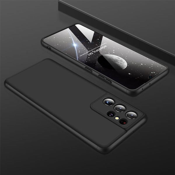 For Samsung Galaxy S21 Ultra 5G GKK Three Stage Splicing Full Coverage PC Case(Black)