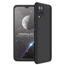 For Samsung Galaxy A12 GKK Three Stage Splicing Full Coverage PC Case(Black)
