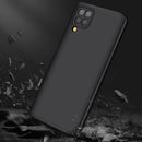 For Samsung Galaxy A12 GKK Three Stage Splicing Full Coverage PC Case(Black)