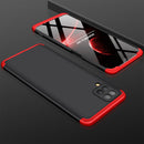 For Samsung Galaxy A12 GKK Three Stage Splicing Full Coverage PC Case(Black+Red)