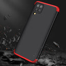 For Samsung Galaxy A12 GKK Three Stage Splicing Full Coverage PC Case(Black+Red)