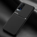 For vivo X60 Pro 5G Classic Tilt Strip Grain Magnetic Shockproof PC + TPU Case(Black)