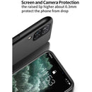 For Samsung Galaxy A12 Classic Tilt Strip Grain Magnetic Shockproof PC + TPU Case(Blue)
