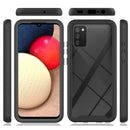 For Samsung Galaxy A02s (EU Version) Starry Sky Solid Color Series Shockproof PC + TPU Protective Case(Black)