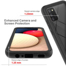 For Samsung Galaxy A02s (EU Version) Starry Sky Solid Color Series Shockproof PC + TPU Protective Case(Black)
