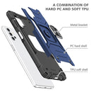 For Samsung Galaxy A32 5G Magnetic Armor Shockproof TPU + PC Case with Metal Ring Holder(Blue)