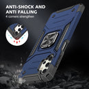 For Samsung Galaxy A32 5G Magnetic Armor Shockproof TPU + PC Case with Metal Ring Holder(Blue)