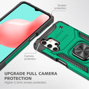 For Samsung Galaxy A32 5G Magnetic Armor Shockproof TPU + PC Case with Metal Ring Holder(Dark Green)