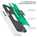 For Samsung Galaxy A32 5G Magnetic Armor Shockproof TPU + PC Case with Metal Ring Holder(Dark Green)