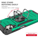 For Samsung Galaxy A32 5G Magnetic Armor Shockproof TPU + PC Case with Metal Ring Holder(Dark Green)