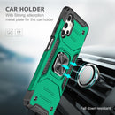 For Samsung Galaxy A32 5G Magnetic Armor Shockproof TPU + PC Case with Metal Ring Holder(Dark Green)