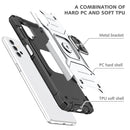 For Samsung Galaxy A32 5G Magnetic Armor Shockproof TPU + PC Case with Metal Ring Holder(Silver)