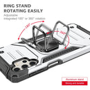 For Samsung Galaxy A32 5G Magnetic Armor Shockproof TPU + PC Case with Metal Ring Holder(Silver)