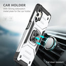 For Samsung Galaxy A32 5G Magnetic Armor Shockproof TPU + PC Case with Metal Ring Holder(Silver)