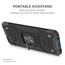 For Samsung Galaxy A12 Magnetic Armor Shockproof TPU + PC Case with Metal Ring Holder(Black)