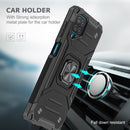 For Samsung Galaxy A12 Magnetic Armor Shockproof TPU + PC Case with Metal Ring Holder(Black)
