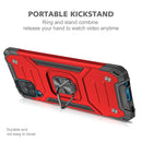For Samsung Galaxy A12 Magnetic Armor Shockproof TPU + PC Case with Metal Ring Holder(Red)