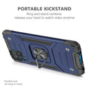 For Samsung Galaxy A12 Magnetic Armor Shockproof TPU + PC Case with Metal Ring Holder(Blue)